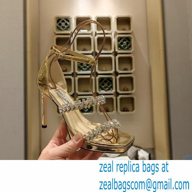 Jimmy Choo Bing 105 crystal-embellished leather sandals gold 2023