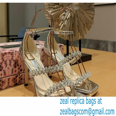 Jimmy Choo Bing 105 crystal-embellished leather sandals silver 2023