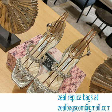Jimmy Choo Bing 105 crystal-embellished leather sandals silver 2023