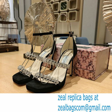 Jimmy Choo Bing 105 crystal-embellished suede sandals black 2023 - Click Image to Close