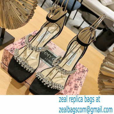 Jimmy Choo Bing 105 crystal-embellished suede sandals black 2023 - Click Image to Close