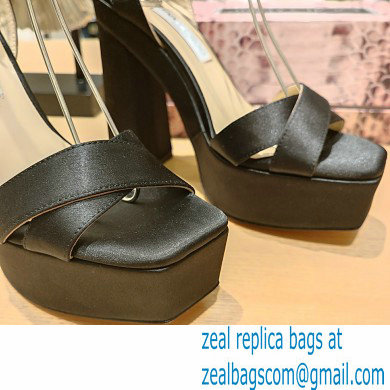 Jimmy Choo Gaia 140 satin platform sandals black 2023 - Click Image to Close