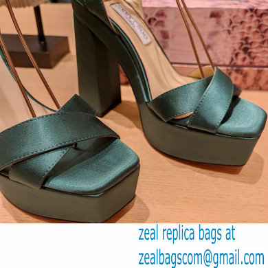 Jimmy Choo Gaia 140 satin platform sandals green 2023