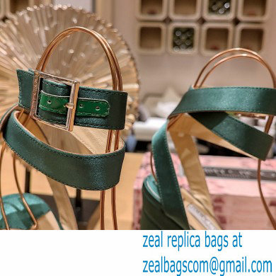 Jimmy Choo Gaia 140 satin platform sandals green 2023 - Click Image to Close