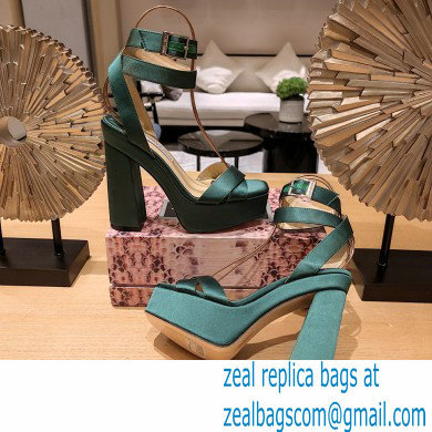 Jimmy Choo Gaia 140 satin platform sandals green 2023