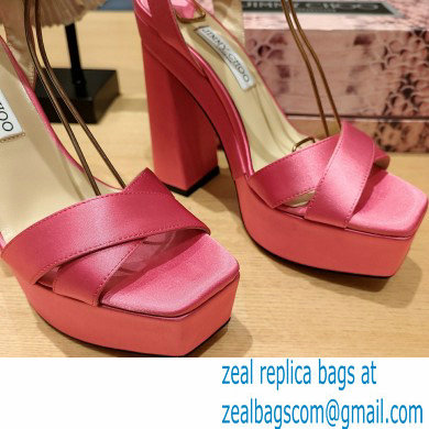 Jimmy Choo Gaia 140 satin platform sandals pink 2023