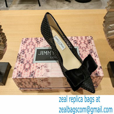 Jimmy Choo Love 100 embellished mesh pumps black 2023