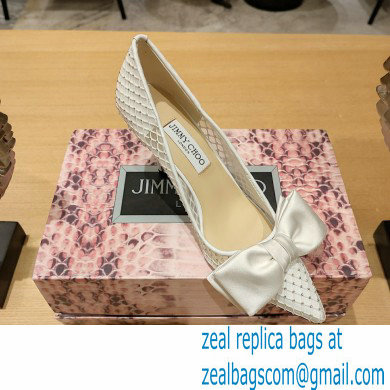 Jimmy Choo Love 100 embellished mesh pumps white 2023 - Click Image to Close