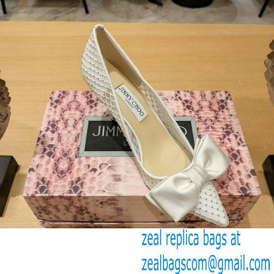 Jimmy Choo Love 100 embellished mesh pumps white 2023