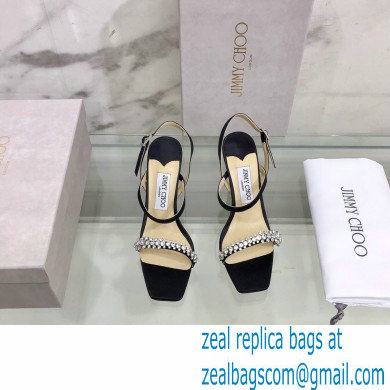 Jimmy Choo Meira 85 embellished suede sandals black 2023