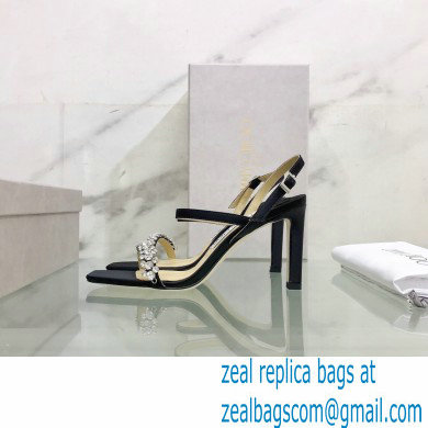 Jimmy Choo Meira 85 embellished suede sandals black 2023 - Click Image to Close