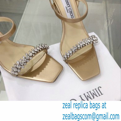 Jimmy Choo Meira 85 embellished suede sandals gold 2023