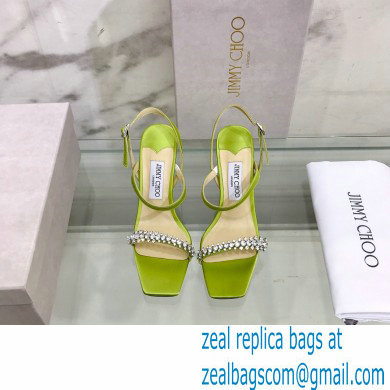 Jimmy Choo Meira 85 embellished suede sandals green 2023 - Click Image to Close