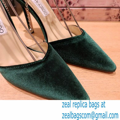 Jimmy Choo Saeda 85 velvet pumps green 2023 - Click Image to Close