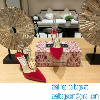 Jimmy Choo Saeda 85 velvet pumps red 2023