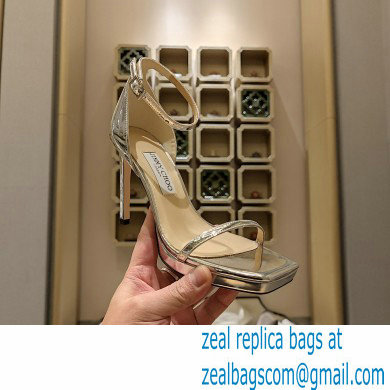 Jimmy Choo alva 120 metallic leather sandals silver 2023