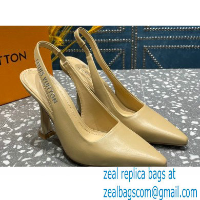 Louis Vuitton Heel 10cm Sparkle Slingback Pumps in leather Beige 2023