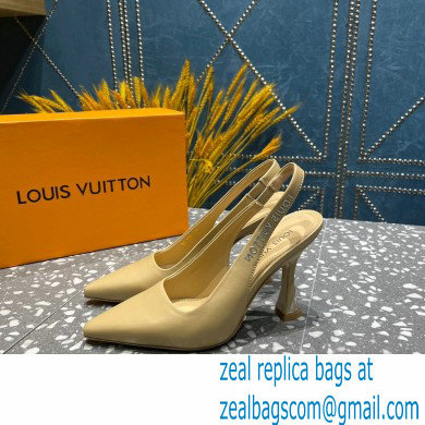 Louis Vuitton Heel 10cm Sparkle Slingback Pumps in leather Beige 2023