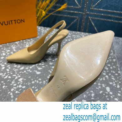 Louis Vuitton Heel 10cm Sparkle Slingback Pumps in leather Beige 2023