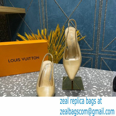 Louis Vuitton Heel 10cm Sparkle Slingback Pumps in leather Beige 2023