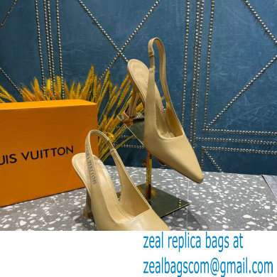 Louis Vuitton Heel 10cm Sparkle Slingback Pumps in leather Beige 2023