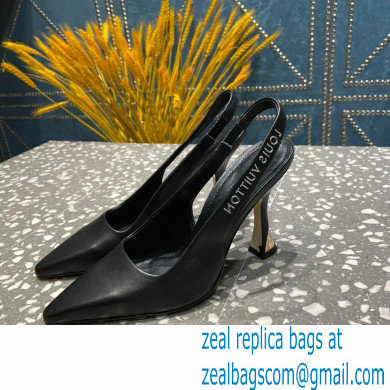 Louis Vuitton Heel 10cm Sparkle Slingback Pumps in leather Black 2023