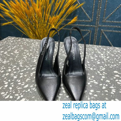 Louis Vuitton Heel 10cm Sparkle Slingback Pumps in leather Black 2023