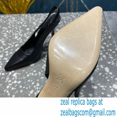 Louis Vuitton Heel 10cm Sparkle Slingback Pumps in leather Black 2023