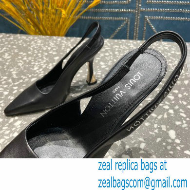 Louis Vuitton Heel 10cm Sparkle Slingback Pumps in leather Black 2023