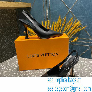 Louis Vuitton Heel 10cm Sparkle Slingback Pumps in leather Black 2023