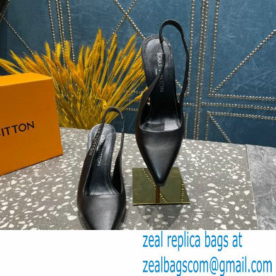 Louis Vuitton Heel 10cm Sparkle Slingback Pumps in leather Black 2023