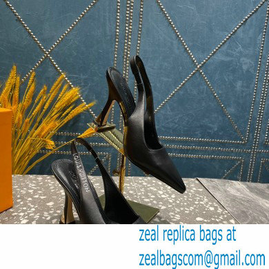 Louis Vuitton Heel 10cm Sparkle Slingback Pumps in leather Black 2023