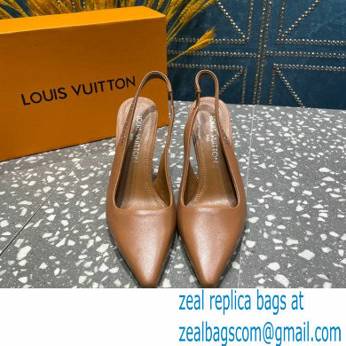 Louis Vuitton Heel 10cm Sparkle Slingback Pumps in leather Brown 2023