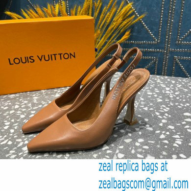 Louis Vuitton Heel 10cm Sparkle Slingback Pumps in leather Brown 2023