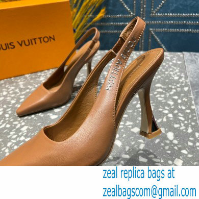 Louis Vuitton Heel 10cm Sparkle Slingback Pumps in leather Brown 2023