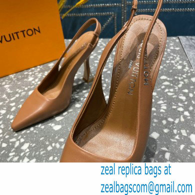 Louis Vuitton Heel 10cm Sparkle Slingback Pumps in leather Brown 2023