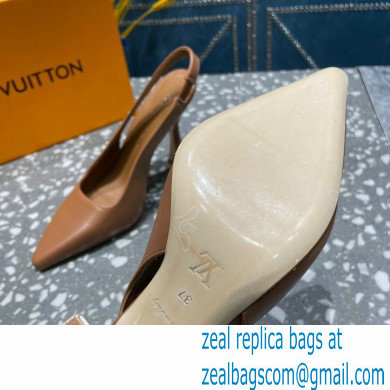 Louis Vuitton Heel 10cm Sparkle Slingback Pumps in leather Brown 2023