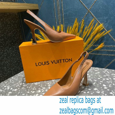 Louis Vuitton Heel 10cm Sparkle Slingback Pumps in leather Brown 2023
