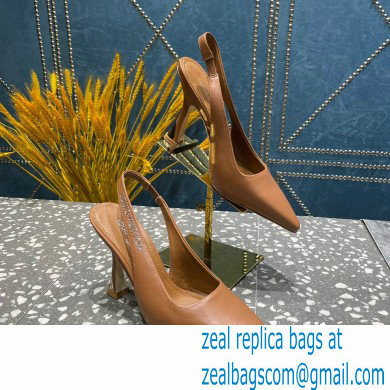 Louis Vuitton Heel 10cm Sparkle Slingback Pumps in leather Brown 2023