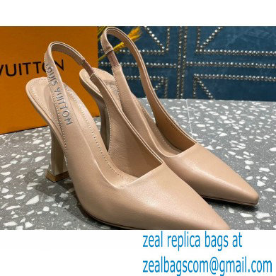 Louis Vuitton Heel 10cm Sparkle Slingback Pumps in leather Nude 2023