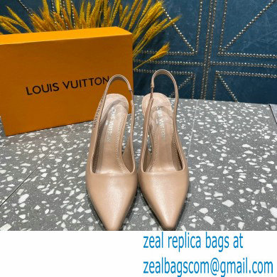 Louis Vuitton Heel 10cm Sparkle Slingback Pumps in leather Nude 2023