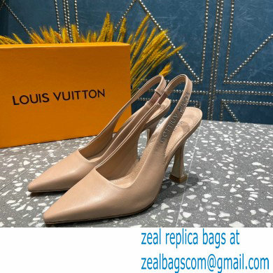 Louis Vuitton Heel 10cm Sparkle Slingback Pumps in leather Nude 2023