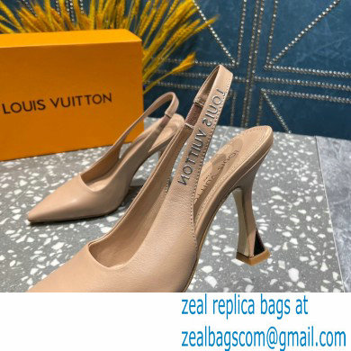 Louis Vuitton Heel 10cm Sparkle Slingback Pumps in leather Nude 2023