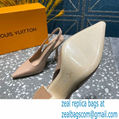 Louis Vuitton Heel 10cm Sparkle Slingback Pumps in leather Nude 2023