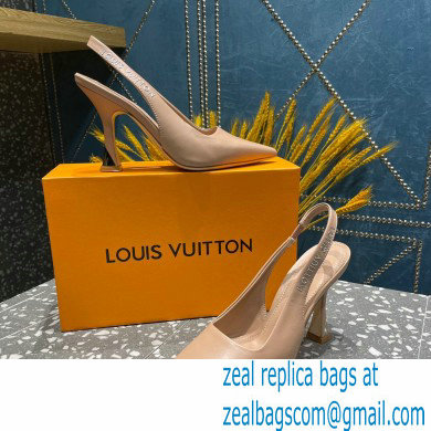 Louis Vuitton Heel 10cm Sparkle Slingback Pumps in leather Nude 2023