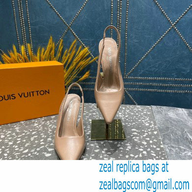 Louis Vuitton Heel 10cm Sparkle Slingback Pumps in leather Nude 2023