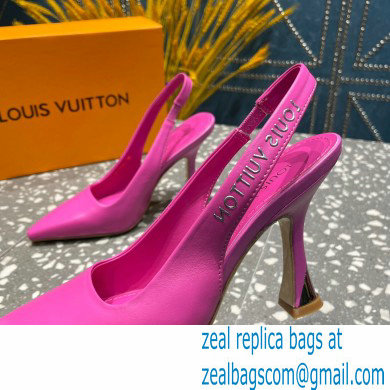 Louis Vuitton Heel 10cm Sparkle Slingback Pumps in leather Pink 2023