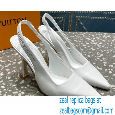 Louis Vuitton Heel 10cm Sparkle Slingback Pumps in leather White 2023