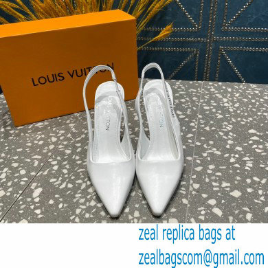 Louis Vuitton Heel 10cm Sparkle Slingback Pumps in leather White 2023