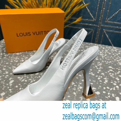 Louis Vuitton Heel 10cm Sparkle Slingback Pumps in leather White 2023